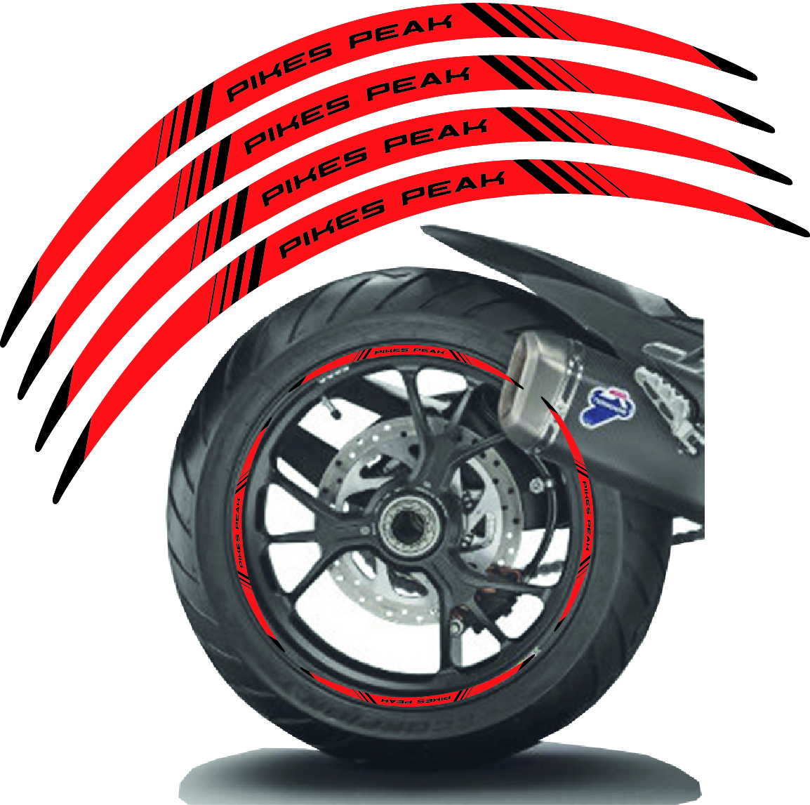 Set Adesivi Cerchi Moto Ruote DUCATI MULTISTRADA 950 Tricolore a1 